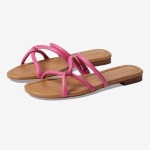 *MADEWELL* NWT pink leather strappy slides